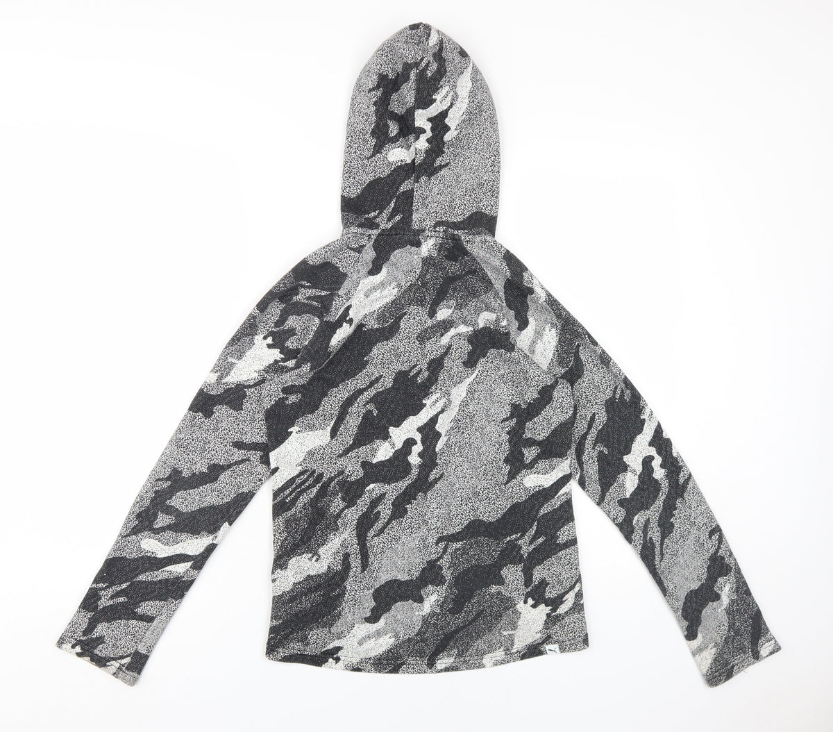Back view of Puma boys’ grey camouflage full zip xl hoodie