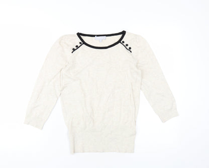Additional front view of Red Herring Beige Women's 3/4 Sleeve jumper