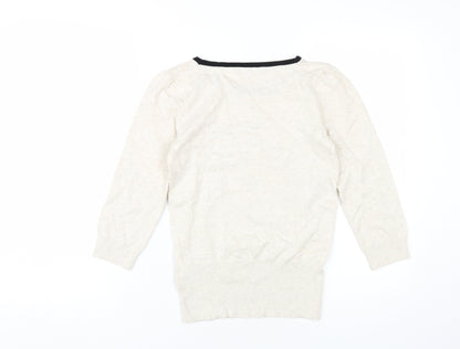 Back view of Red Herring Beige Women's 3/4 Sleeve jumper