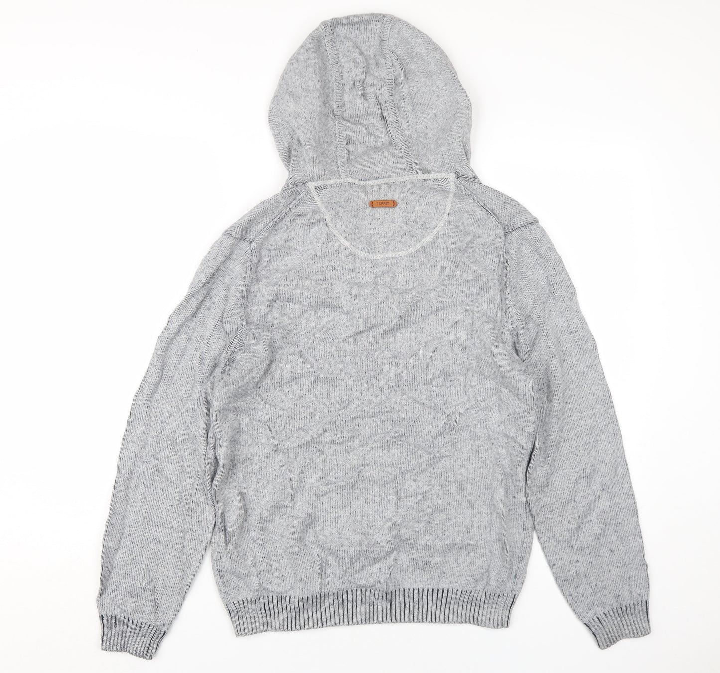 Esprit Women's Grey Hooded Henley Jumper Size M