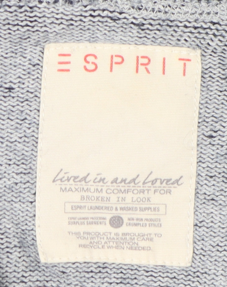Esprit Women's Grey Hooded Henley Jumper Size M