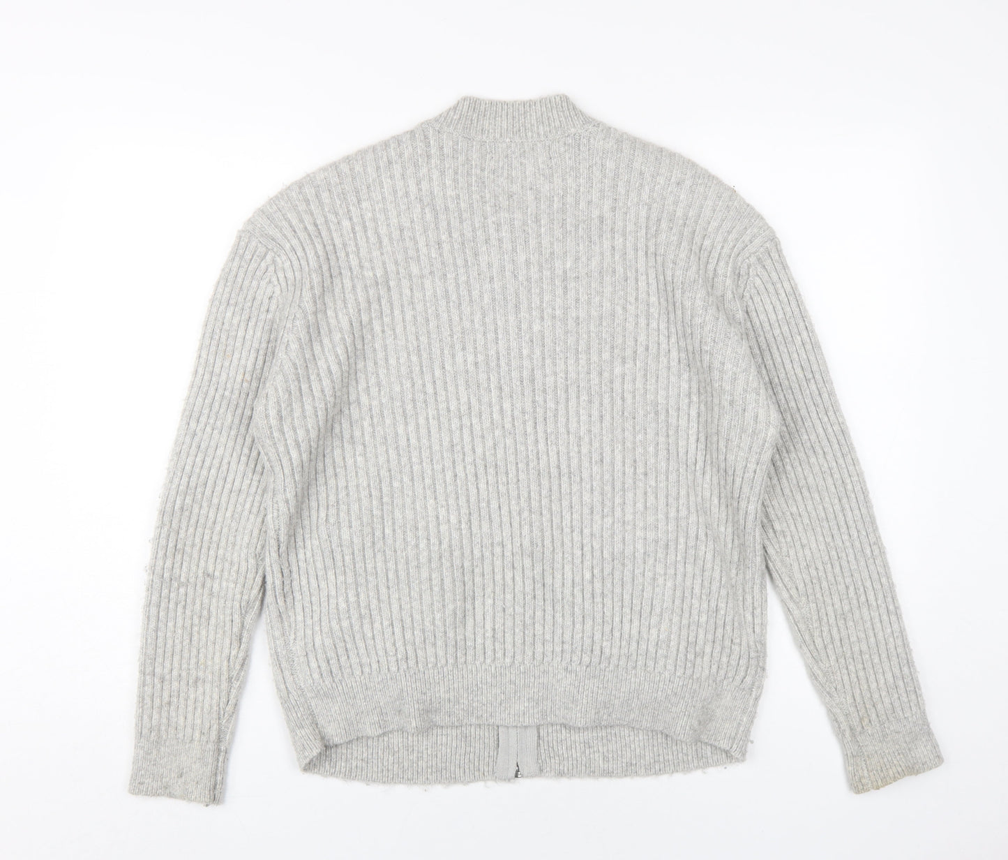 Marks and Spencer Women's Grey Full Zip Jumper - M