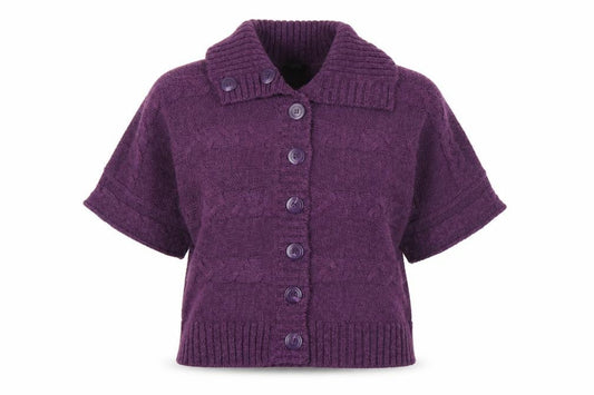 Bonmarché Women's Purple Collared Cardigan M