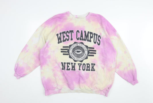 Pacific Republic Teens Pink Tie-Dye Logo Sweatshirt, Size 12