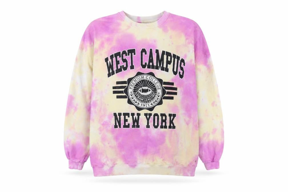 Pacific Republic Teens Pink Tie-Dye Logo Sweatshirt, Size 12