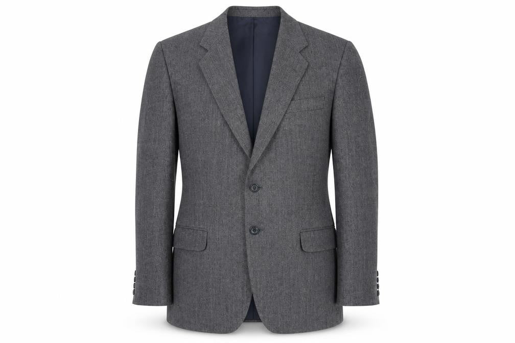 St Michael Men's Grey Wool Blazer, 38R, Single-Breasted