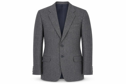 St Michael Men's Grey Wool Blazer, 38R, Single-Breasted