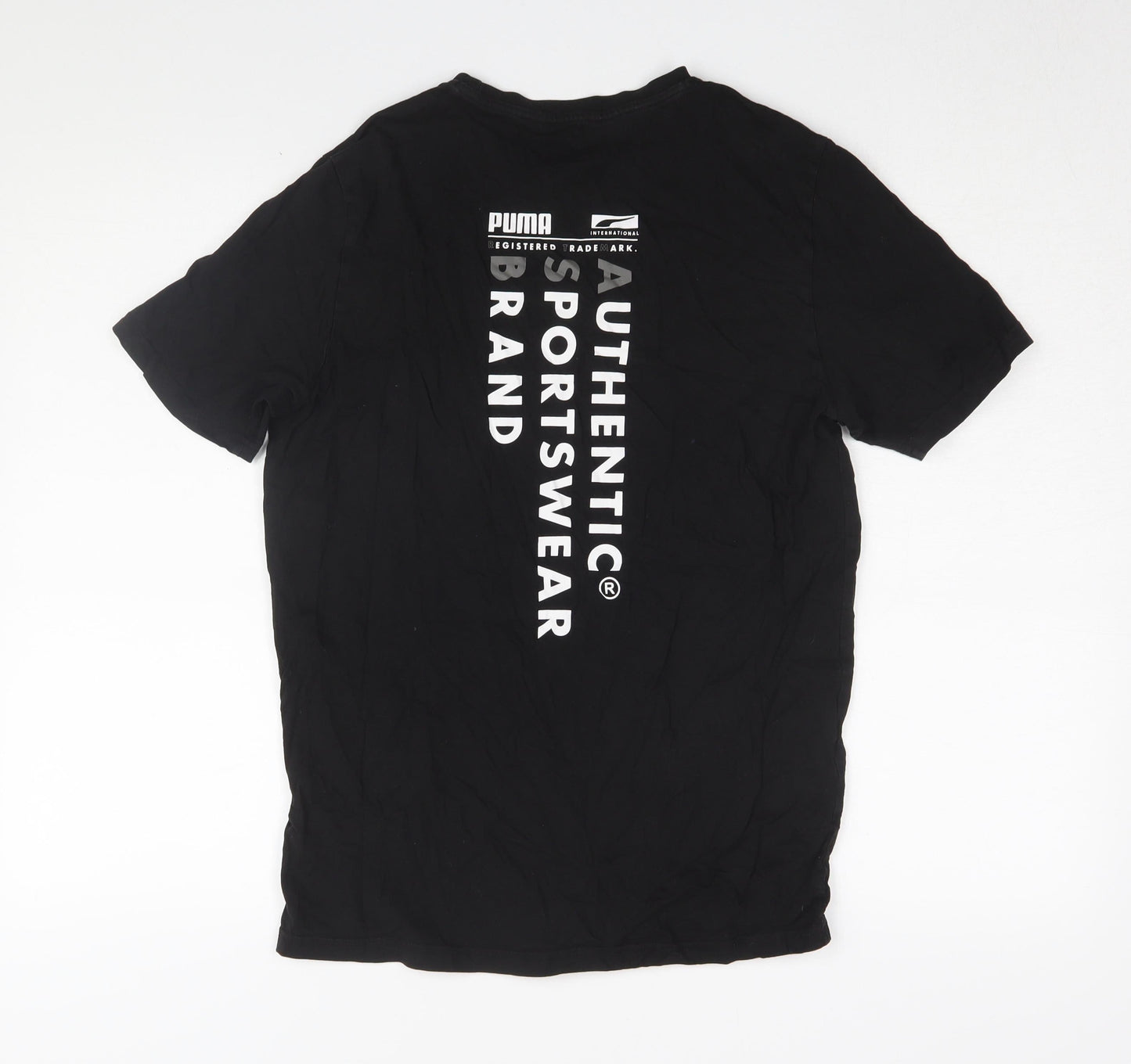 Puma Men's Black Cotton T-Shirt, Small, Short Sleeve, Crew Neck