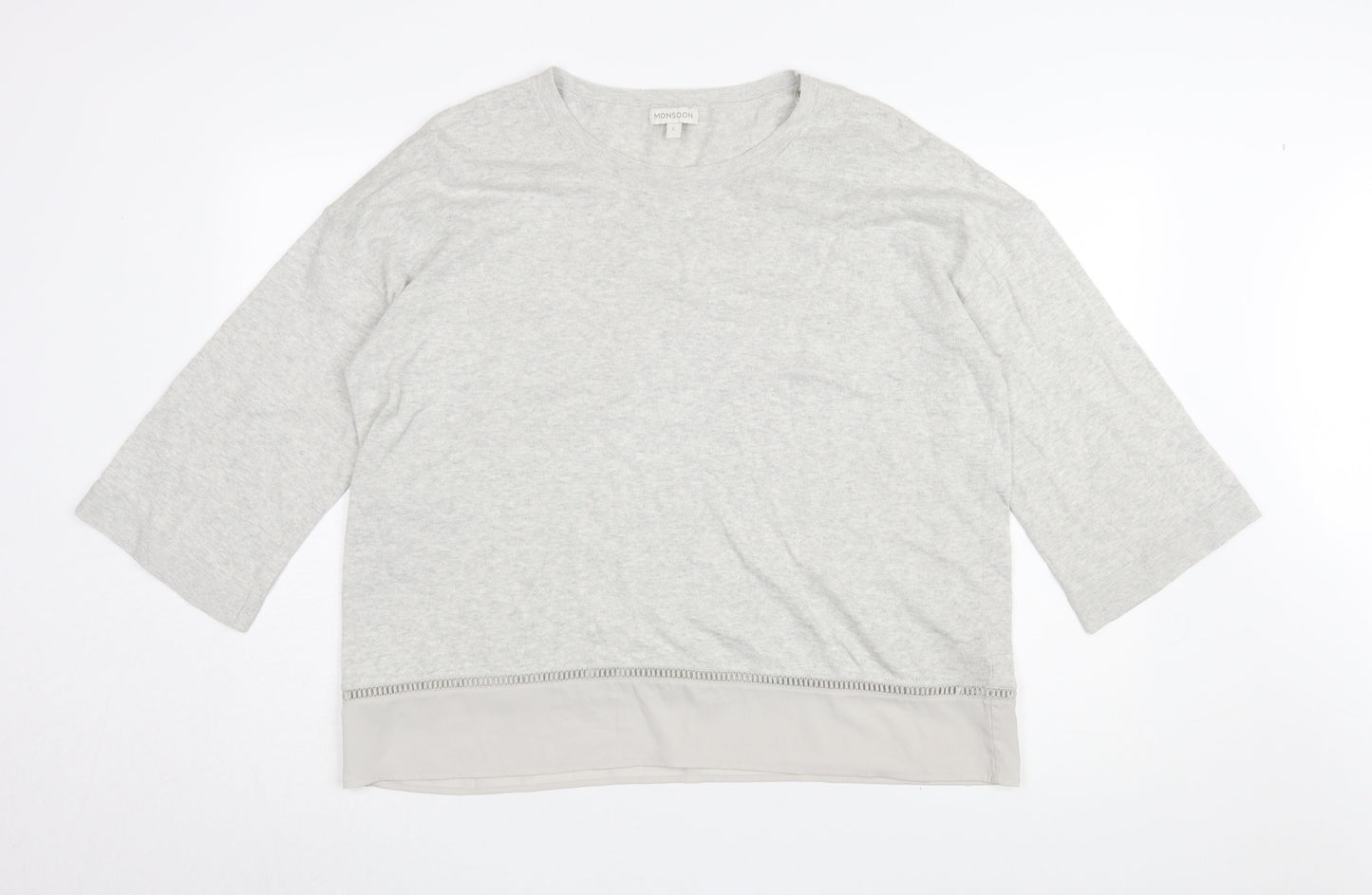 Monsoon Women’s Grey Pullover Jumper, Size L, Casual Knit