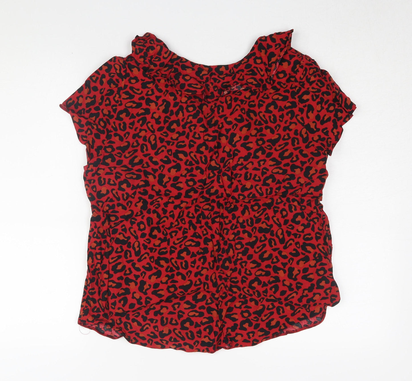 Dorothy Perkins Women Red Animal Print Tunic Blouse Size 14
