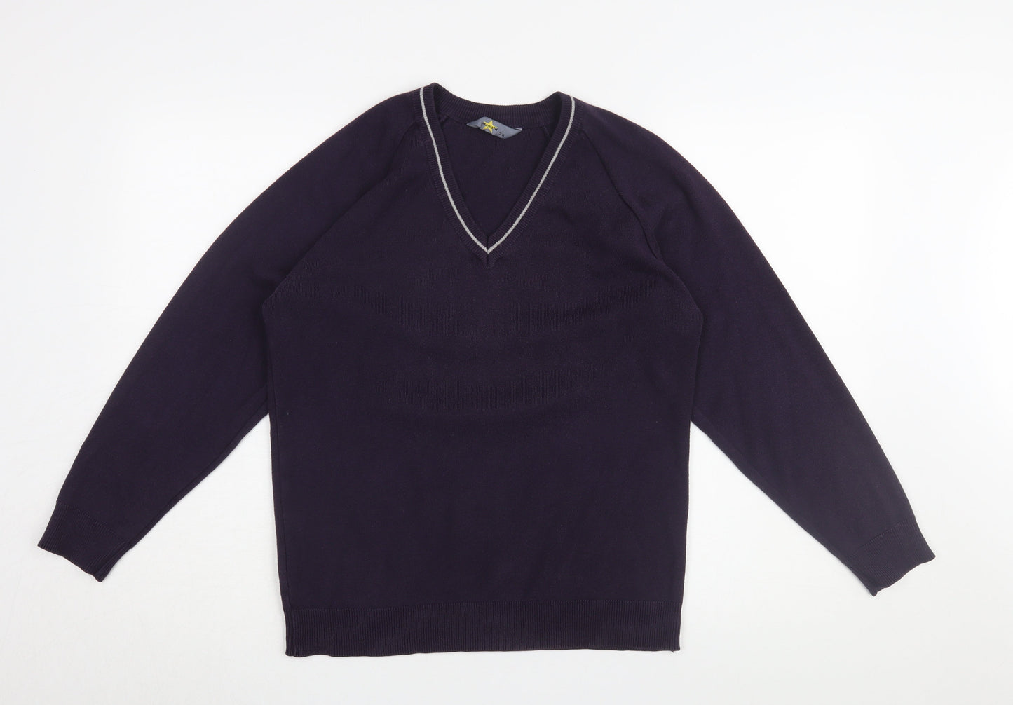 Magicfit Women's Blue V-Neck Jumper Size 8