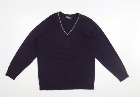 Magicfit Women's Blue V-Neck Jumper Size 8