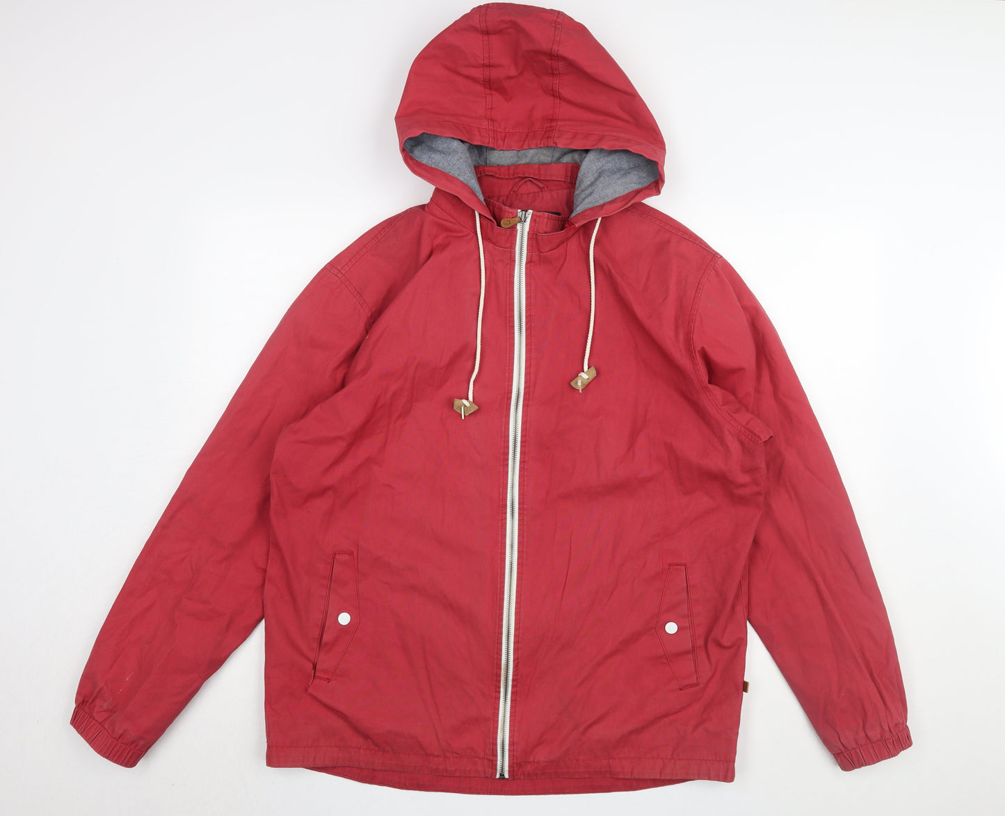 Farah Men's Red Hooded Windbreaker Jacket L