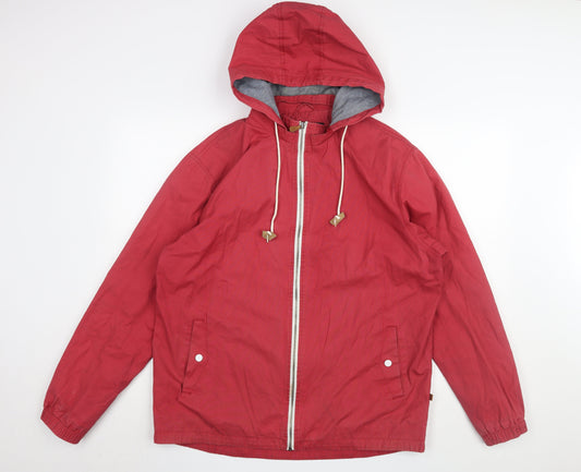 Farah Men's Red Hooded Windbreaker Jacket L