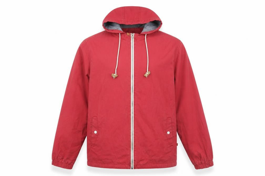 Farah Men's Red Hooded Windbreaker Jacket L