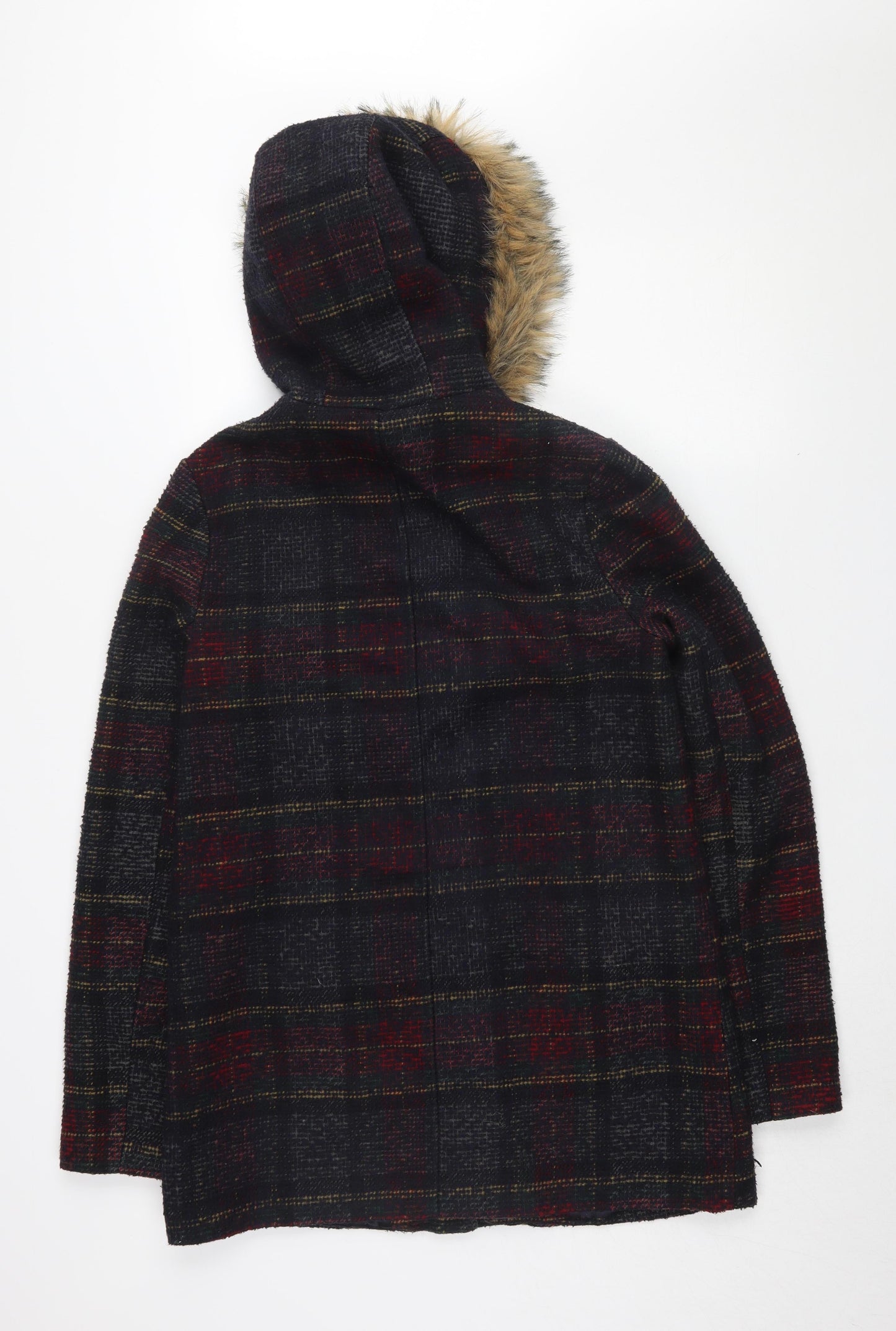 New Look Women's Multicolour Plaid Parka Coat, Size 10, Tall