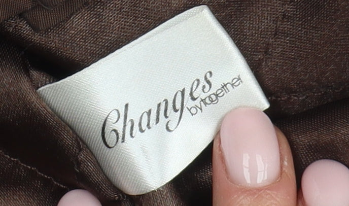 Changes by Together Brown Hooded Parka Coat Size 12