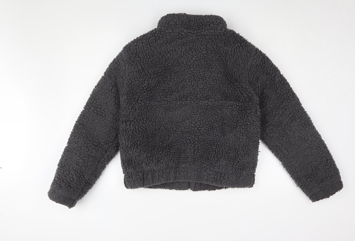 New Look Teens Black Fleece Jacket Size 14 Casual Wear