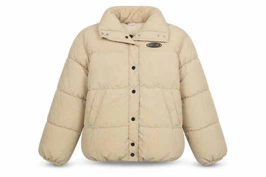 H&M Women's Beige Puffer Jacket Size 2XS, Casual, Buttoned