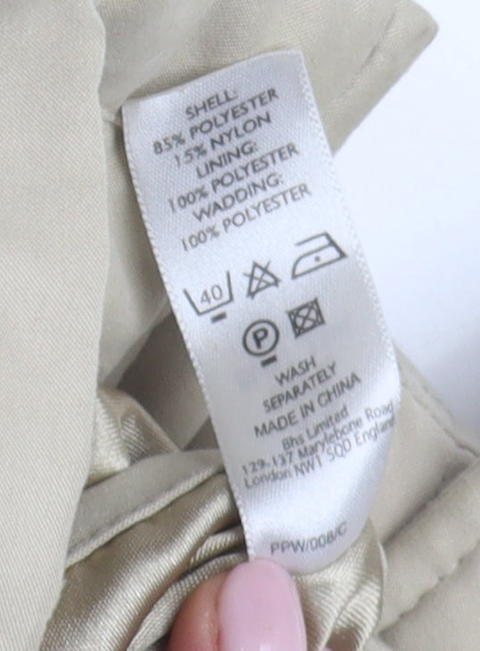 BHS Women's Beige Parka Jacket Size 12, Hooded & Stylish