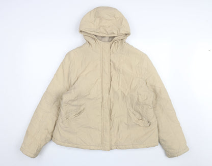 Additional front view of Dorothy Perkins Women's Beige Puffer Jacket, size 20