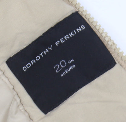 Close-up detail of Dorothy Perkins Women's Beige Puffer Jacket, size 20
