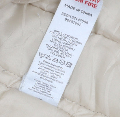 Brand and care label for Dorothy Perkins Women's Beige Puffer Jacket, size 20