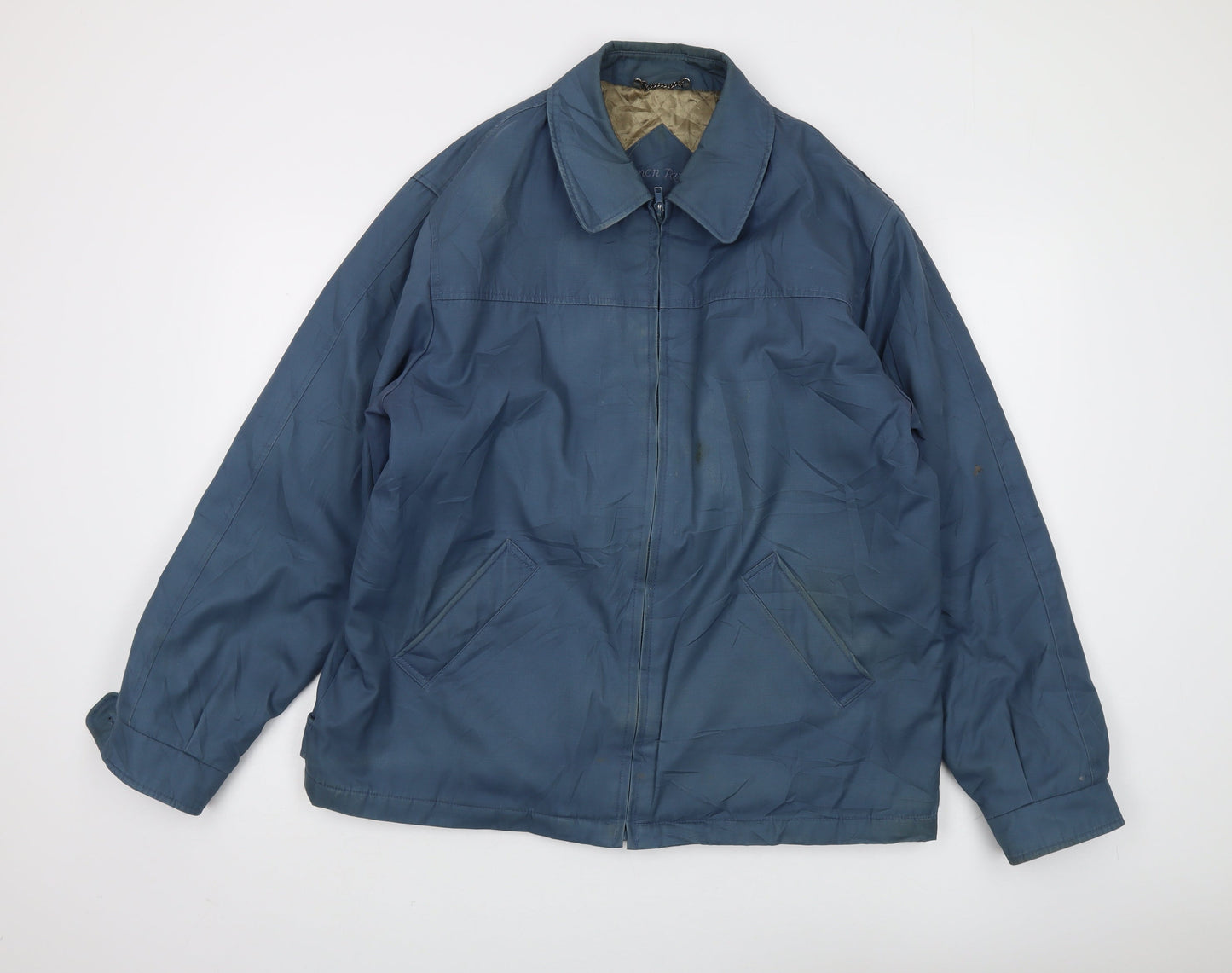 Simon Taylor Men's Blue Bomber Jacket, Size L, Lined