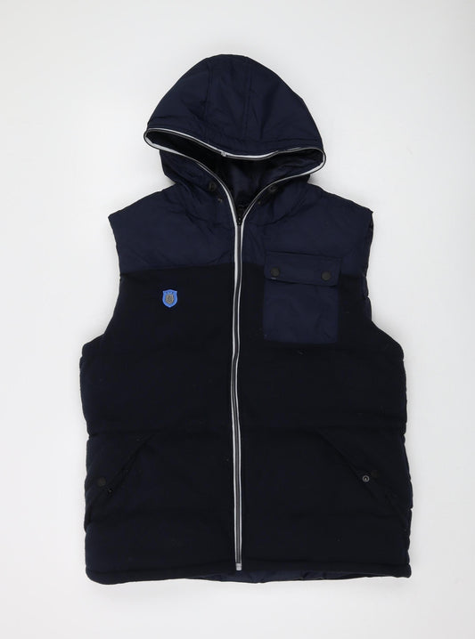 Huddersfield Town Men's Blue Hooded Puffer Waistcoat L
