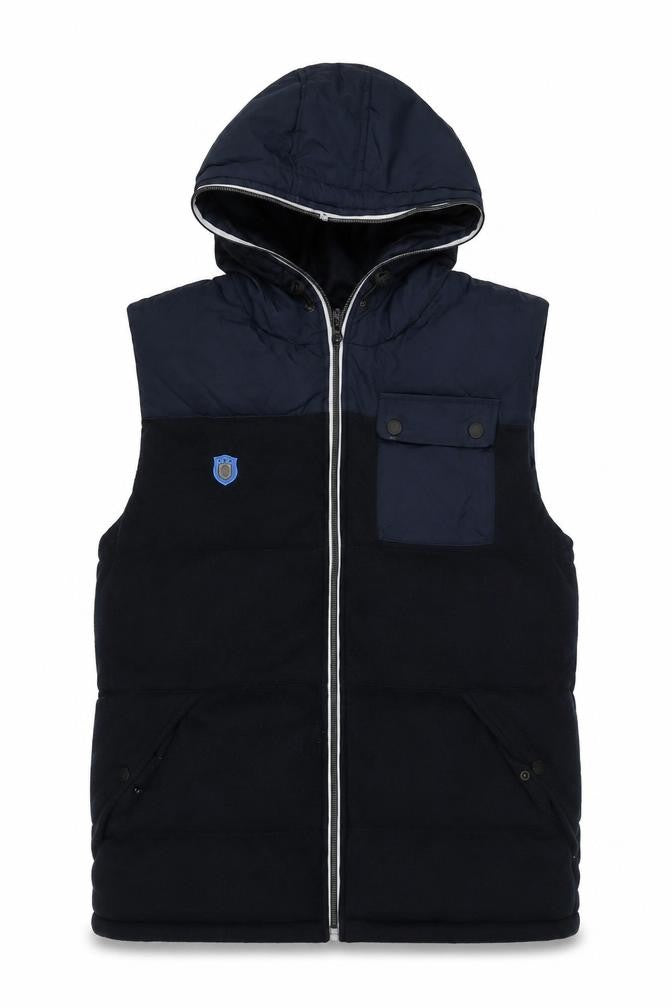 Huddersfield Town Men's Blue Hooded Puffer Waistcoat L