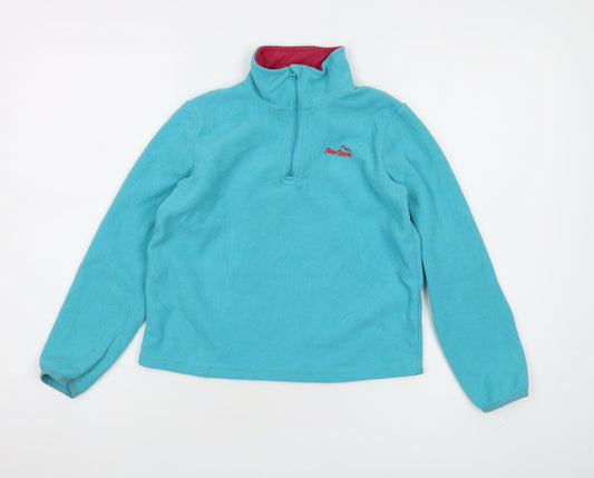 Peter Storm Girls Blue Fleece 1/4 Zip Sweatshirt Size 7-8 Years