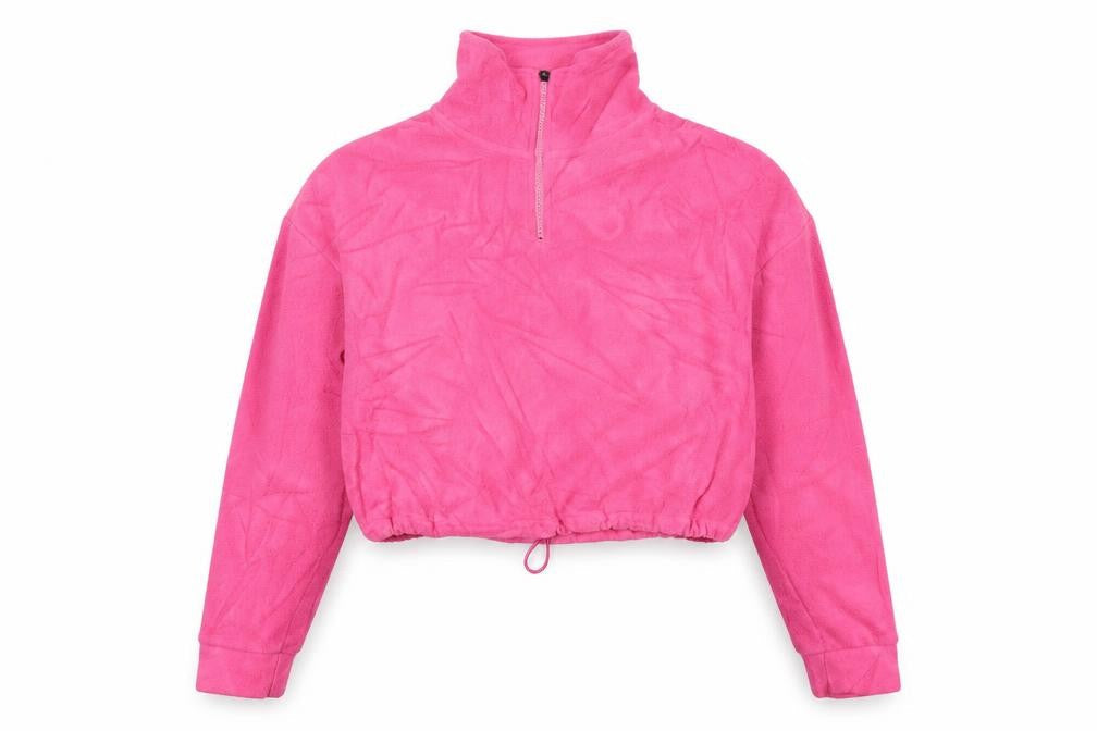 Brave Soul Women's Pink XS Fleece 1/4 Zip Sweatshirt Pullover