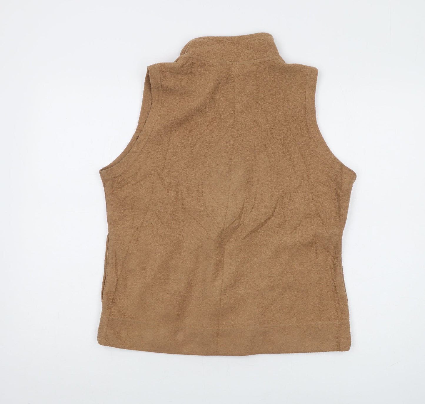 EWM Women's Brown Sleeveless Zip Fleece Vest Size 14