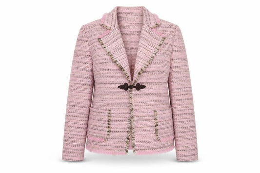 Delmod Women’s Pink Striped Blazer UK 12