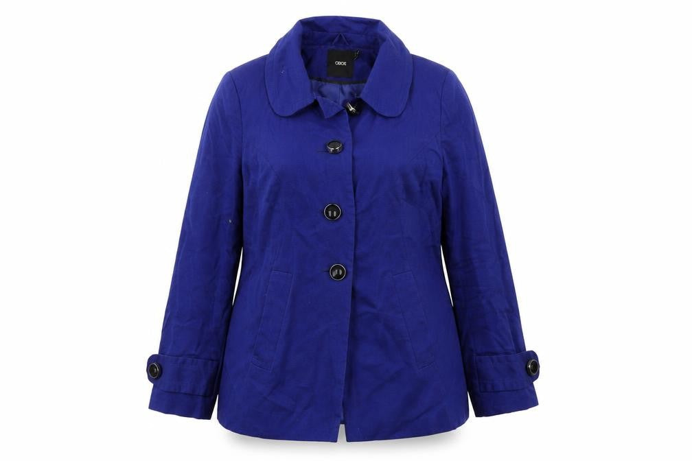 Asos Women's Blue Trench Coat, Size 10, Cotton Blend