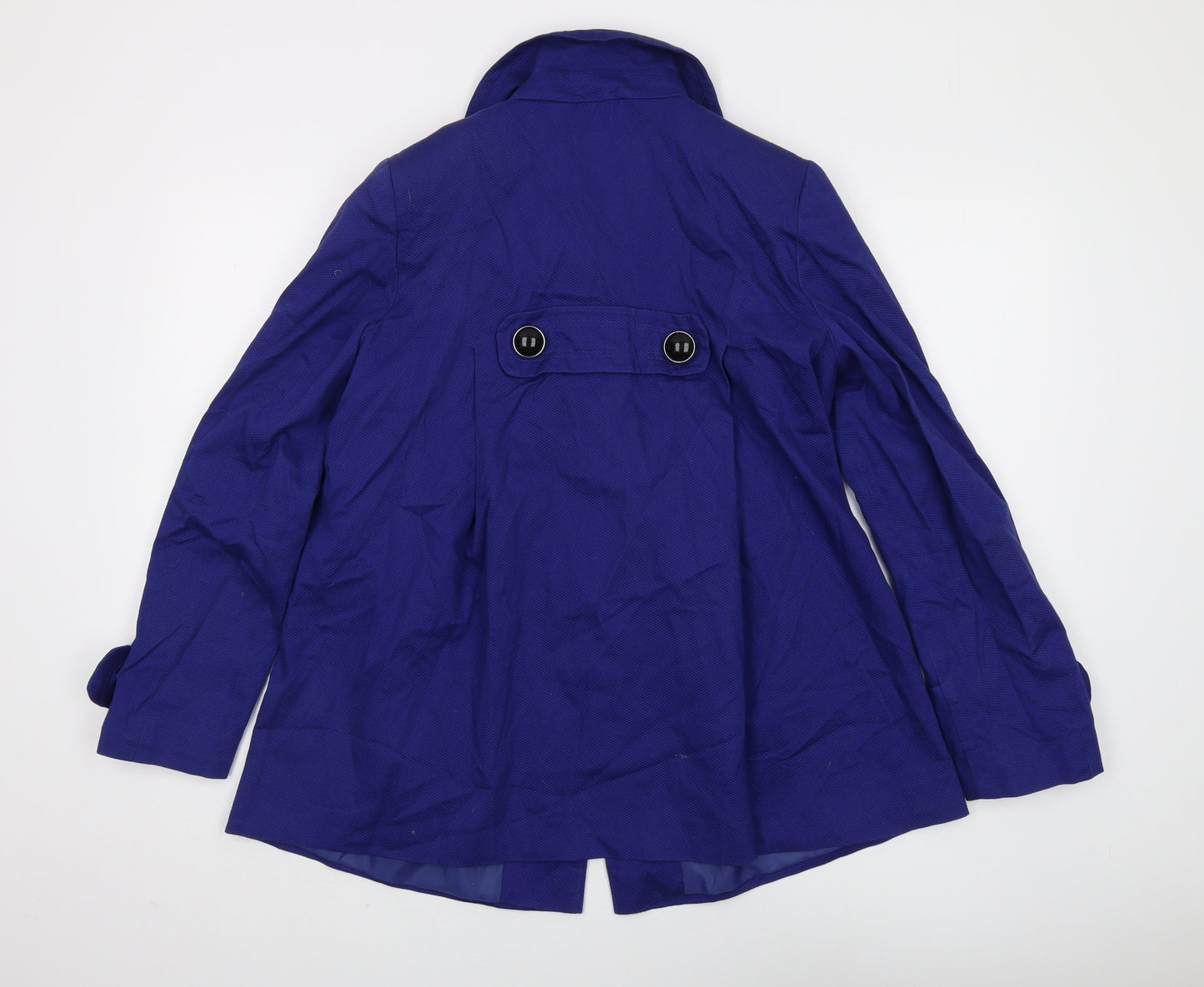 Asos Women's Blue Trench Coat, Size 10, Cotton Blend