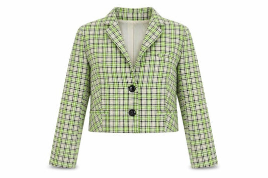 ASOS Women's Plaid Cropped Suit Jacket, Size 10, Multicoloured