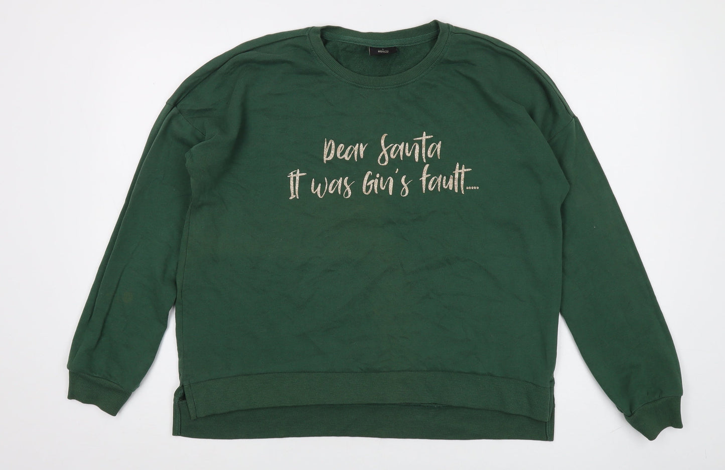 Only Women's Green Christmas Pullover Sweatshirt - L