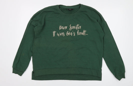 Only Women's Green Christmas Pullover Sweatshirt - L