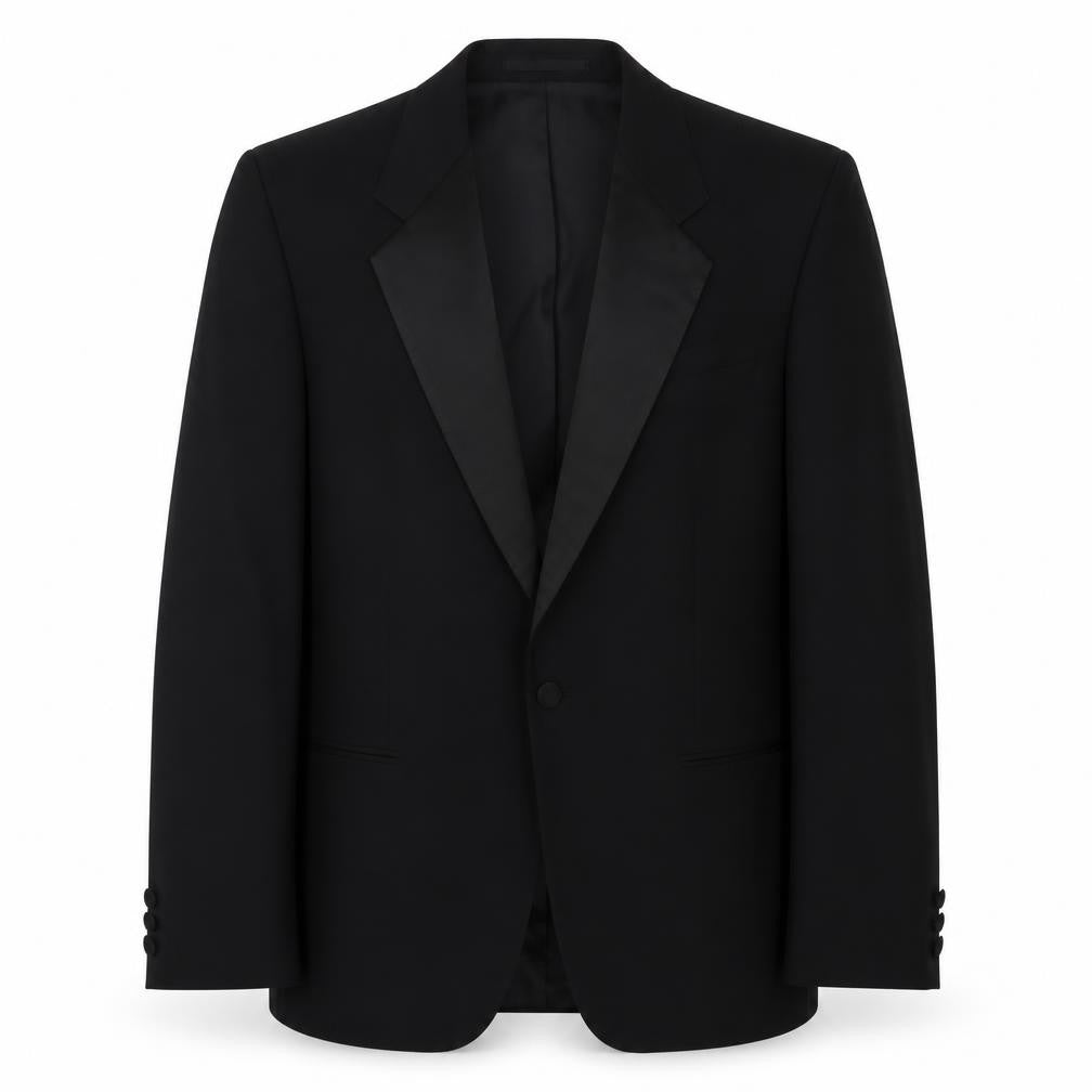 St Michael Men's Black Tuxedo Suit Jacket, 38R, Shawl Lapel