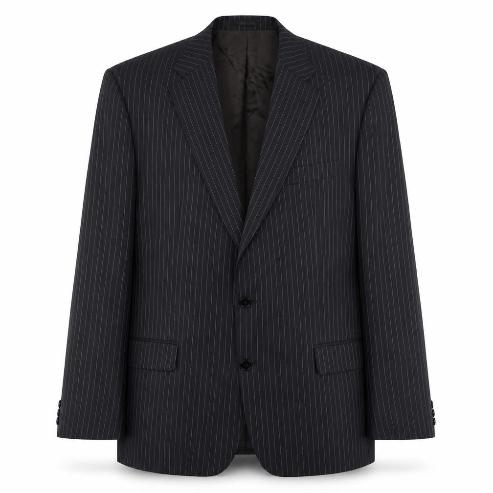Marks & Spencer Men's Grey Striped Wool Blazer Size 46L