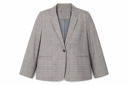 Front view of Principles Women's Grey Check Suit Jacket -, size 18