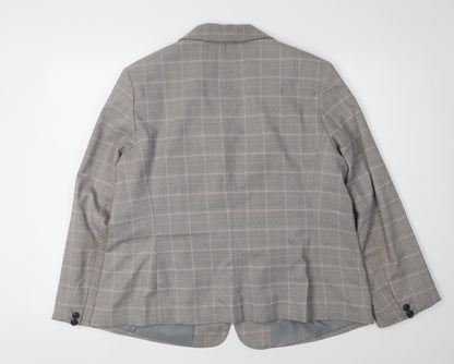 Back view of Principles Women's Grey Check Suit Jacket -, size 18