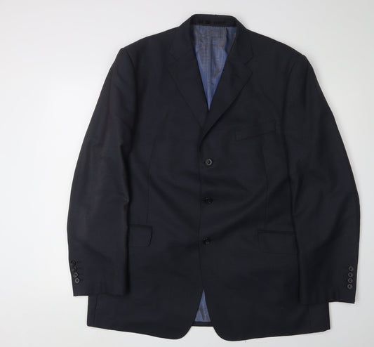 Marks and Spencer Men's Blue Wool Blazer, 44R Regular