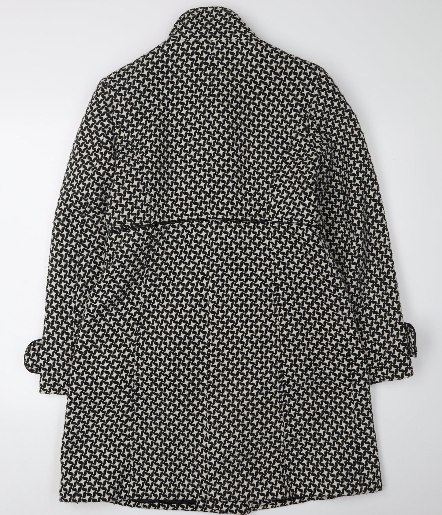 M&Co Women's Black & White Animal Print Mid-Length Coat, Size 12