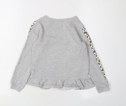 Back view of George girls’' grey disney sweatshirt 6-7 years pullover