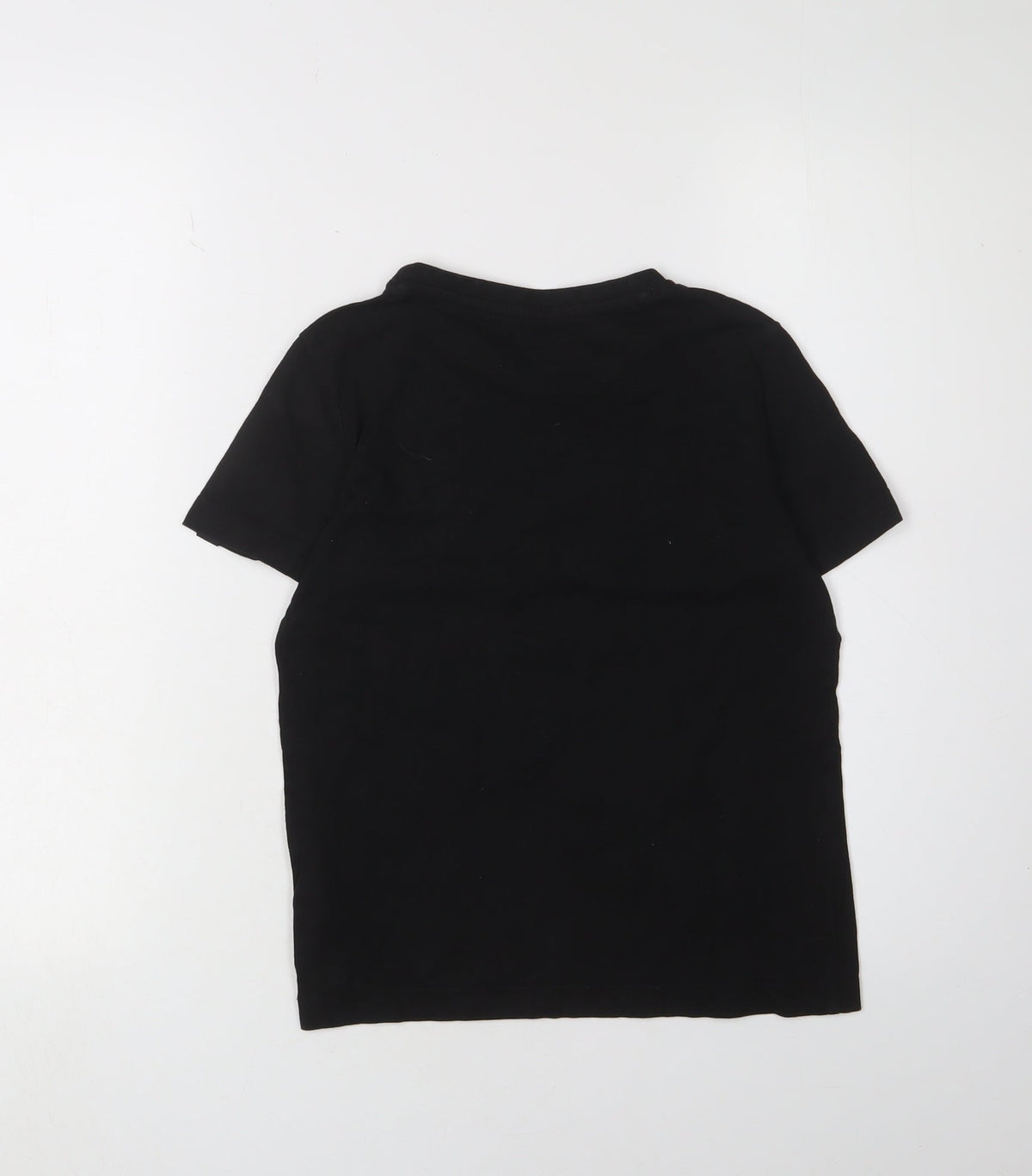 Back view of Puma boys’ black graphic t-shirt, size 12, - casual short sleeve
