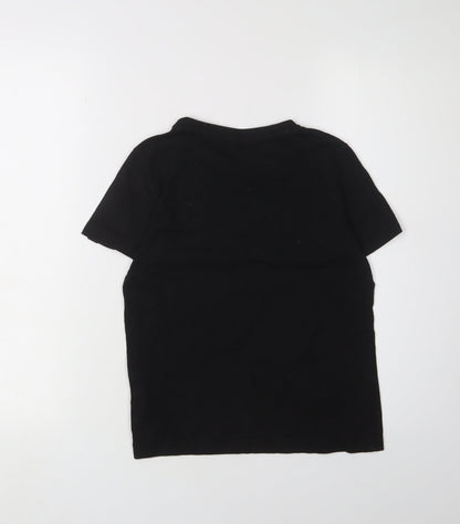 Back view of Puma boys’ black graphic t-shirt, size 12, - casual short sleeve