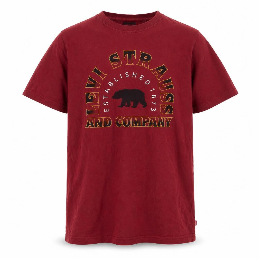 Levi's Boys Red Graphic Print T-Shirt M Basic Style