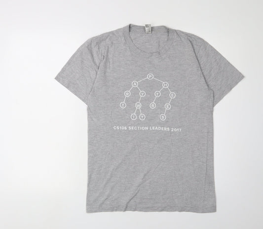 American Apparel Grey T-Shirt, Unisex S, Casual Basic